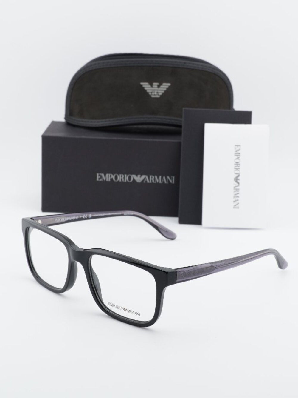 Emporio Armani EA3218 5017 Rectangle Eyeglasses 55 mm - Black